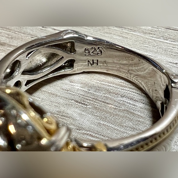 Designer Signed Gems En Vogue 2.00 ctw Orange Sapphire Cluster Ring, Size 9 - Picture 7 of 10